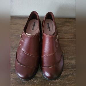 Clarks Loafers Brown Leather Women's Shoes